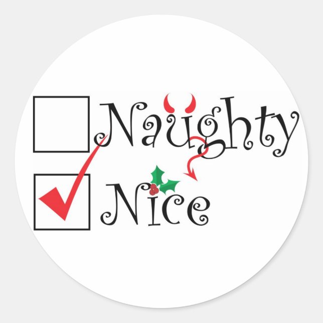 Sticker Rond Naughty Nice (Devant)