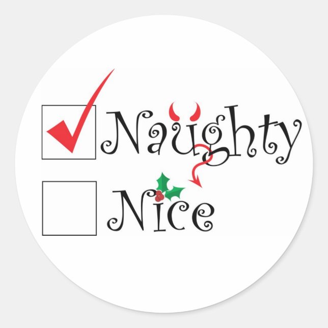 Sticker Rond Naughty Nice (Devant)