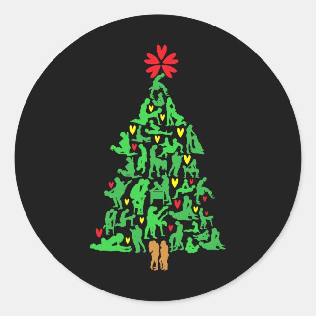 Sticker Rond Naughty Xmas Ornaments Kamasutra Adult Humor Chris (Devant)
