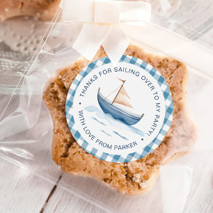 Sticker Rond Nautical Blue Boy moderne 1er anniversaire