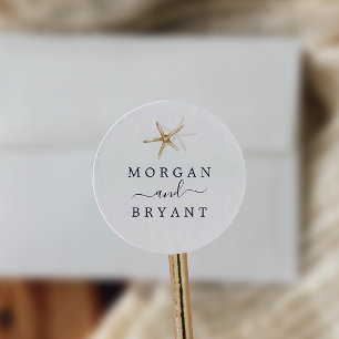 Sticker Rond Nautique moderne   Phoques d'enveloppes Mariage St