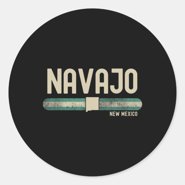 Sticker Rond Navajo Nm New Mexico Travel &amp; 80s Style  (Devant)