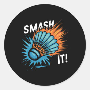 Sticker Rond Navette Badminton Match