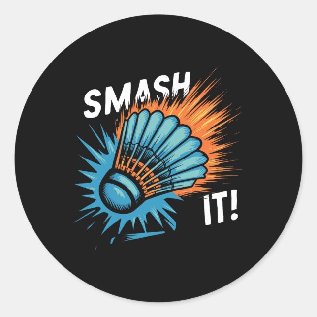 Sticker Rond Navette Badminton Match (Devant)