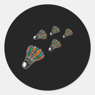 Sticker Rond Navette Colorée Badminton Pour Le Joueur Badminton