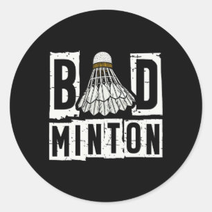 Sticker Rond Navette du joueur de badminton 3