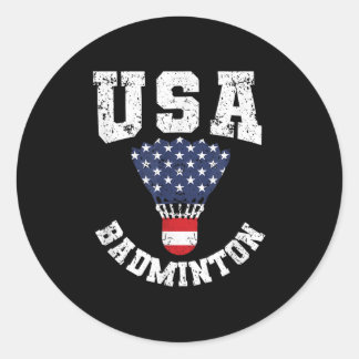 Sticker Rond Navette Rouge Blanc Bleu 4 Juillet Patriotique Usa
