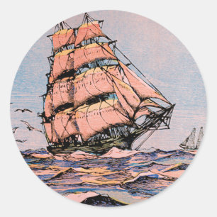 Sticker Rond Navire Clipper Ann McKim