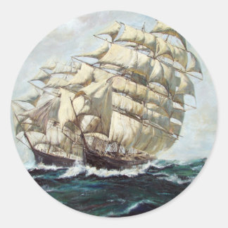 Sticker Rond Navires À Voile