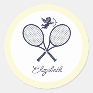 Sticker Rond Navy & Cream Préparatoire Tennis Enterrement de Vi