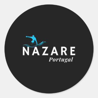 Sticker Rond Nazare Portugal Wave Surf Surfing Surfer 