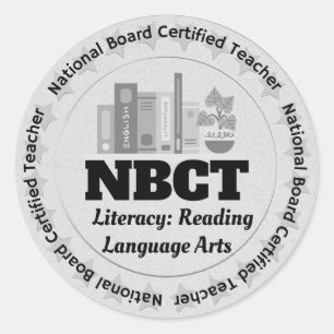 Sticker Rond NBCT Enseignant Literacy : Reading Language Arts