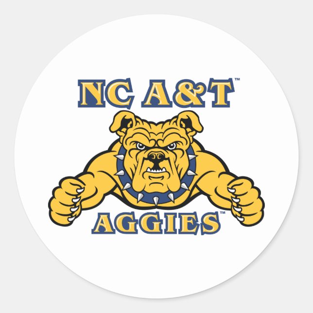 Sticker Rond NC A&T Agences | Aggie Bulldog (Devant)
