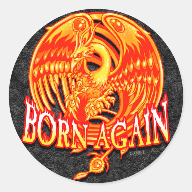 Sticker Rond Né à nouveau Phoenix (Devant)