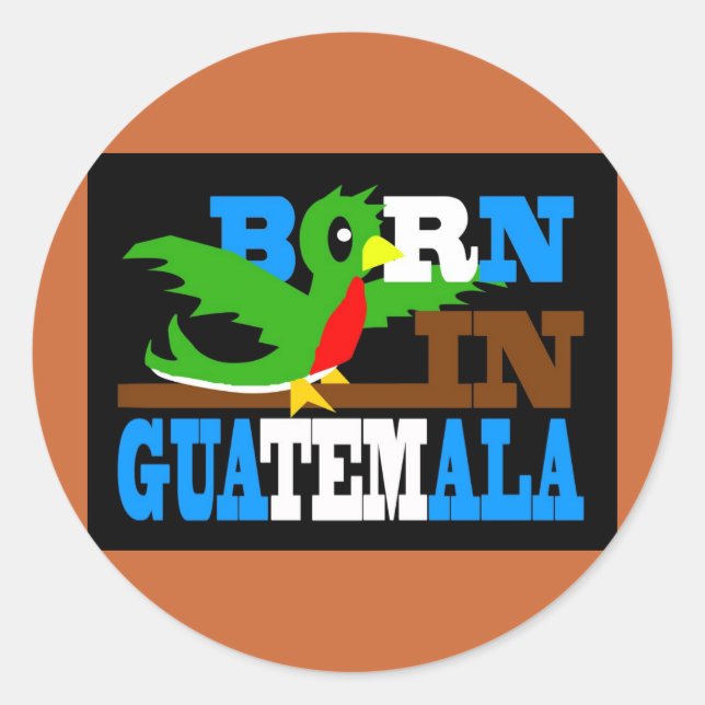 Sticker Rond Né au Guatemala 2 (Devant)