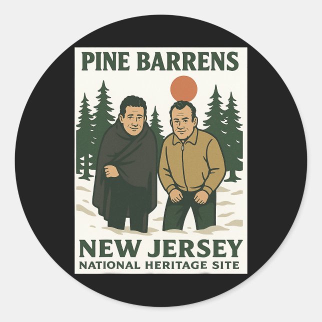 Sticker Rond Ne Barrens New Jersey Graphic Design  (Devant)