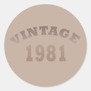 Sticker Rond Né en 1981 anniversaire vintage