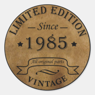 Sticker Rond Né en 1985 vintage cadeau de 40e anniversaire