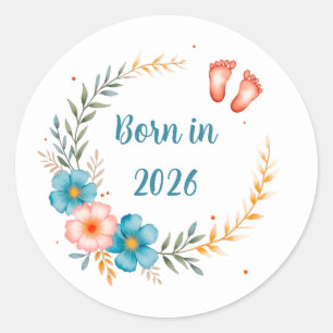 Sticker Rond Né en 20xx (Votre année)