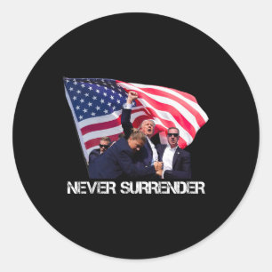 Sticker Rond Ne jamais abandonner Tee