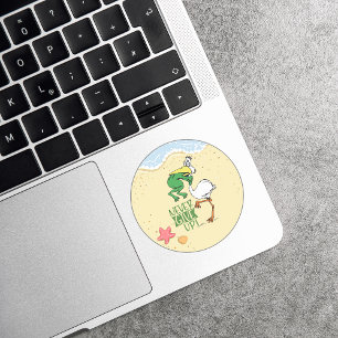 Sticker Rond Ne jamais renoncer à la grenouille Choquant l'oise