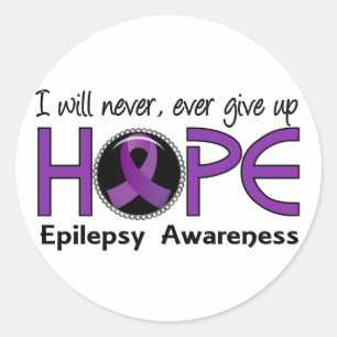 Sticker Rond Ne jamais renoncer à l'Epilepsie de l'espoir 5