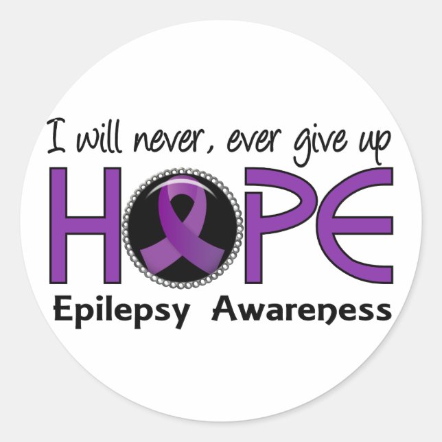 Sticker Rond Ne jamais renoncer à l'Epilepsie de l'espoir 5 (Devant)