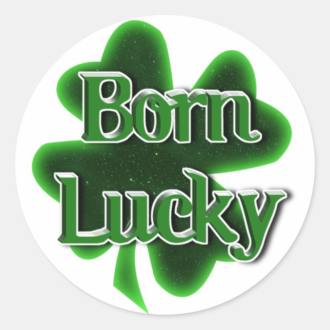 Sticker Rond Né Lucky St. Patrick's Day (Devant)