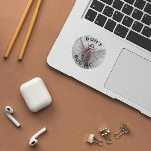 Sticker Rond Ne me bug pas Cockroach mème