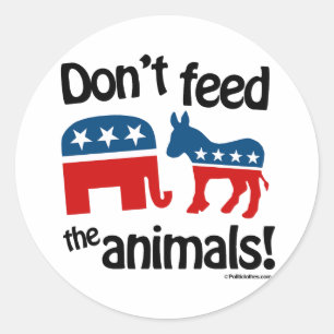 Sticker Rond Ne Nourrissez pas les Animaux -
