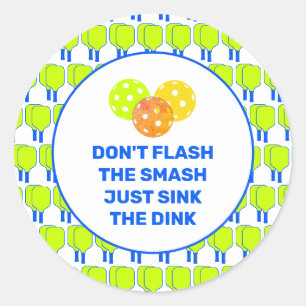 Sticker Rond NE PAS AFFICHER LE Pickleball Personnalisé SMASH