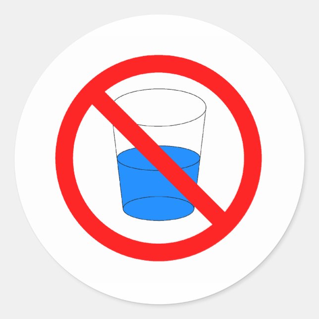Sticker Rond Ne pas boire d'eau (Devant)