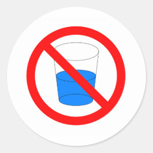 Sticker Rond Ne pas boire d'eau