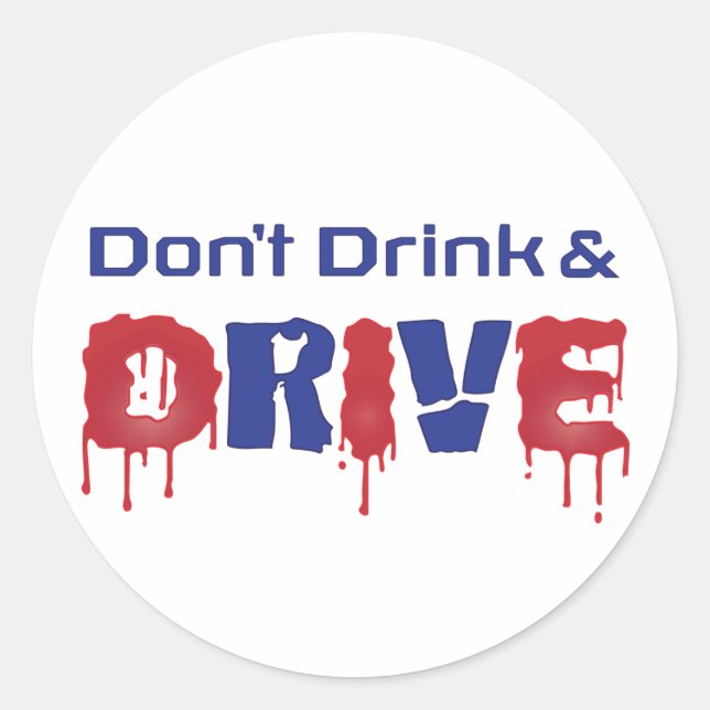Sticker Rond Ne pas boire et conduire (Devant)