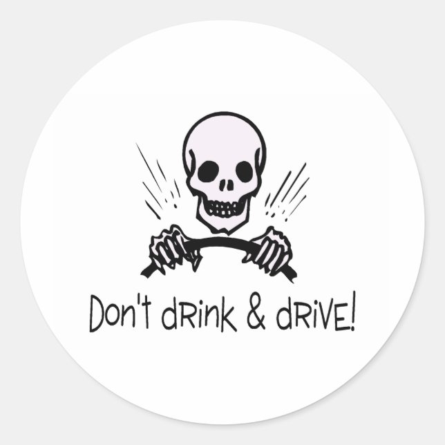 Sticker Rond Ne Pas Boire Et Lecteur (Devant)