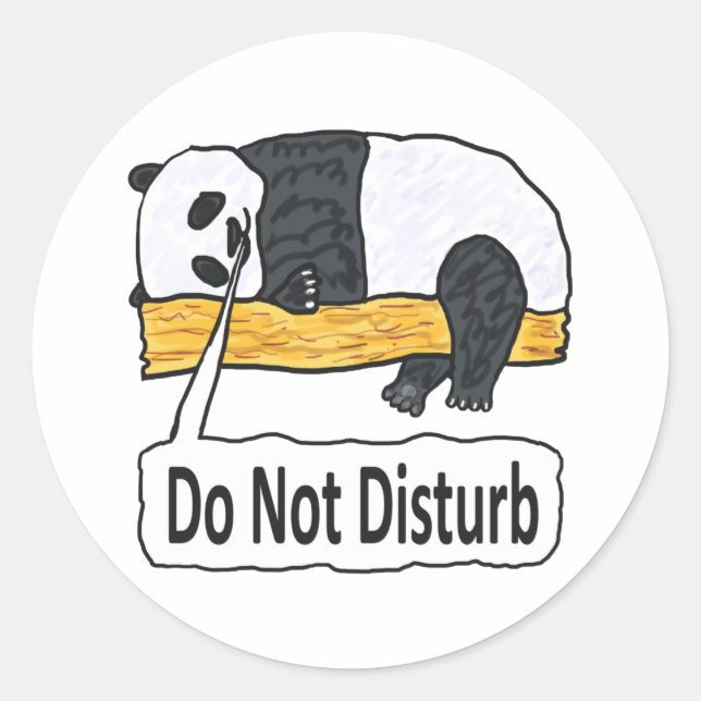 Sticker Rond Ne pas déranger Panda (Devant)
