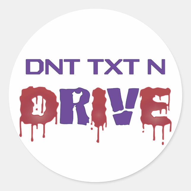 Sticker Rond Ne pas envoyer de texte et de lecteur (Devant)