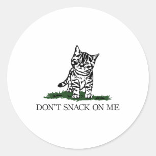Sticker Rond Ne pas grignoter sur moi Chat Jaune Ils mangent de