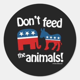 Sticker Rond Ne pas nourrir les animaux