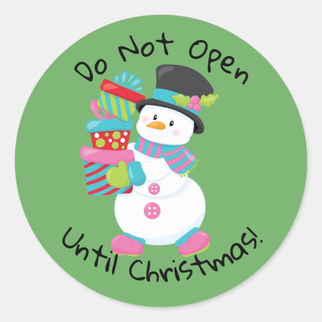 Sticker Rond Ne pas ouvrir avant Noël (Devant)