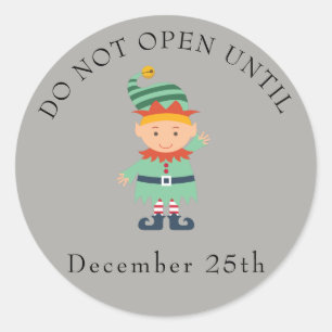 Sticker Rond Ne pas ouvrir elfe