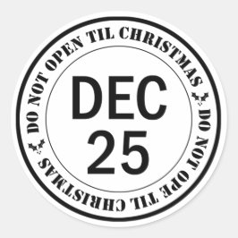 Sticker Rond Ne pas ouvrir jusqu'à Noël
