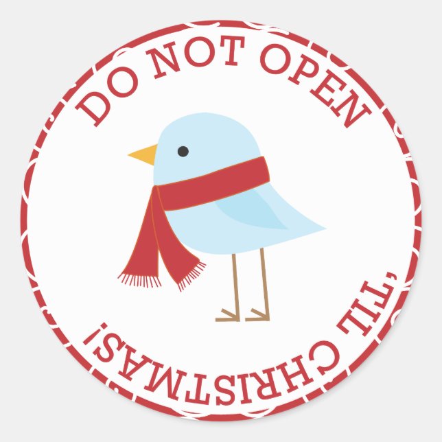 Sticker Rond Ne pas ouvrir 'Jusqu'à Noël (Devant)