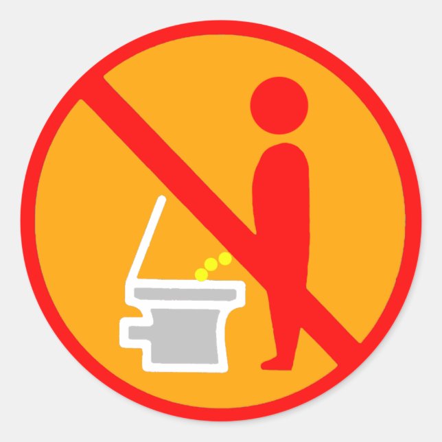 STICKER ROND NE PAS PEE TOILET SIGNE ROUTIER (Devant)