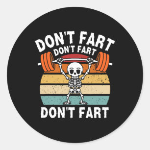 Sticker Rond Ne pas péter Drôle Fitness Fitness Fitness Exercic
