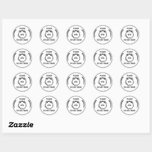 Sticker Rond Ne pas plier svp, feuille d'autocollants de facteu
