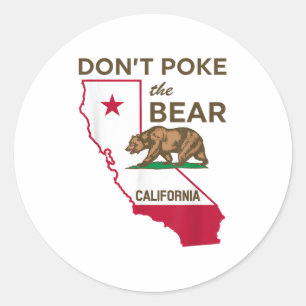 Sticker Rond Ne pas prendre l’ours en Californie