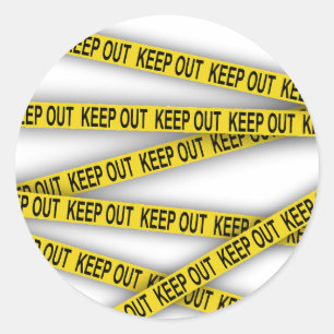Sticker Rond Ne pas rester à l'écart ne pas traverser la bande