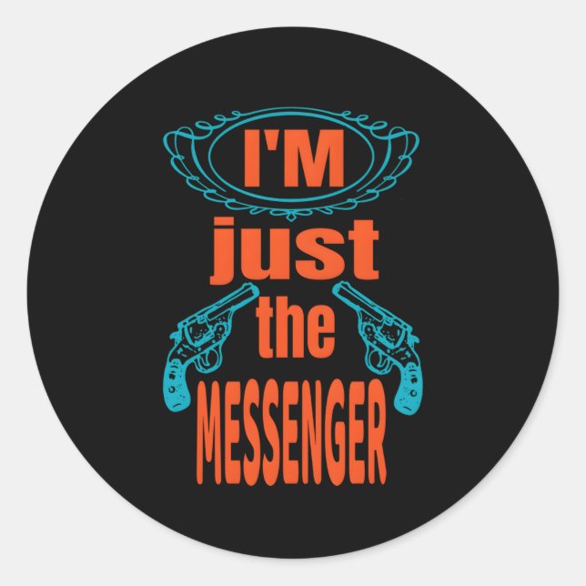 Sticker Rond Ne Pas Tirer Sur Le Haut Messenger S (Devant)