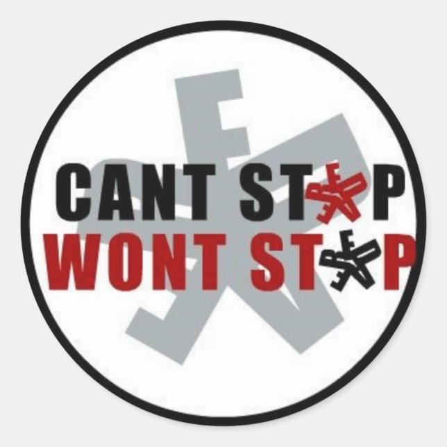 Sticker Rond ne peut pas arrêter la police d'arrêt (Devant)